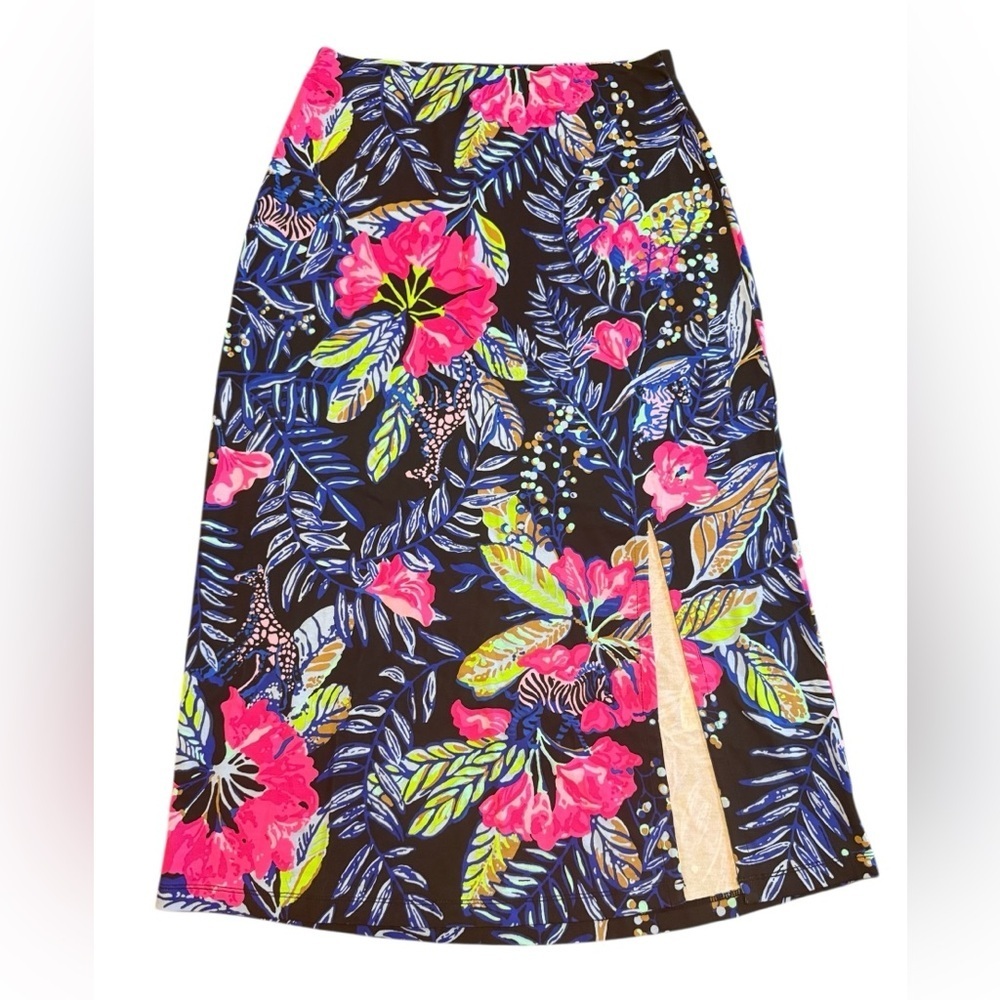 Lilly Pulitzer Cory Skirt in the Onyx Jaguar Jungle Print Size Small - Picture 2 of 8